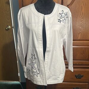 Palm Harbour Embroidered White Women's Jacket